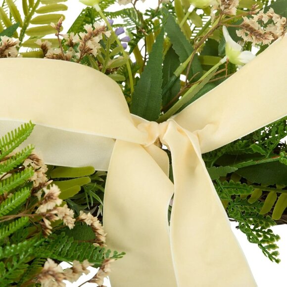 20" Greenery Wreath with Ivory Bow – My Texas House x Walmart College 2025 - Picture 5 of 8